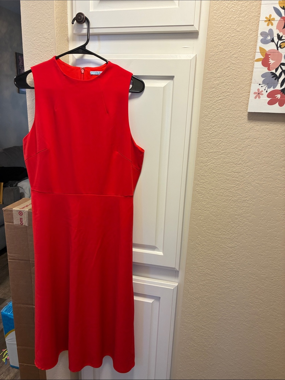 Antonio Melani Red Sleeveless Midi Dress